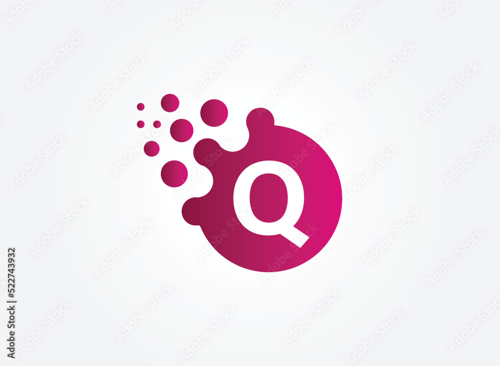Q Letter Design Vector with Dots. eps 10. Q Letter Design Vector with Dots. eps 10.