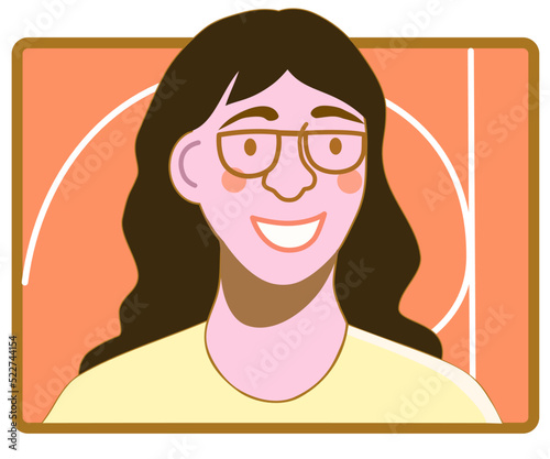 girl with a smile on meeting