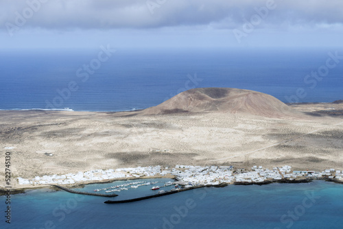  Panoramic view of the volcanic island of La Graciosa in the Atlantic Ocean, Canary Islands, Spain © Valerio