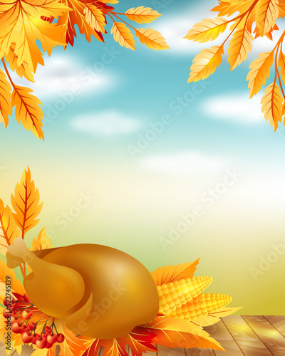 Thanksgiving poster with copy space