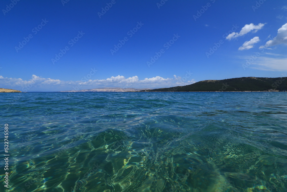 The azure color of the Adriatic Sea in Croatia The azure color of the Adriatic Sea in Croatia