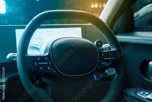 Wallpaper Mural Interior electric car with modern steering wheel Torontodigital.ca