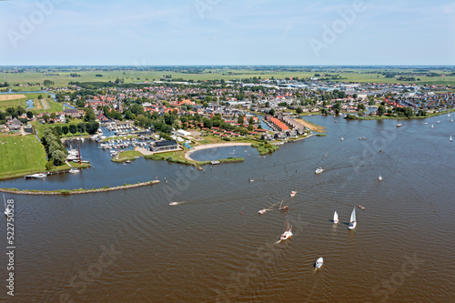 Aerial from the city Heeg at the Heegermeer in Friesland the Netherlands © Nataraj