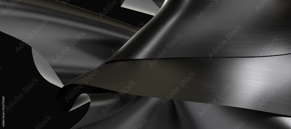 Soft waves seamless texture on shiny black background, pearl and nacre, long texture, 3d illustration Soft waves seamless texture on shiny black background, pearl and nacre, long texture, 3d illustration