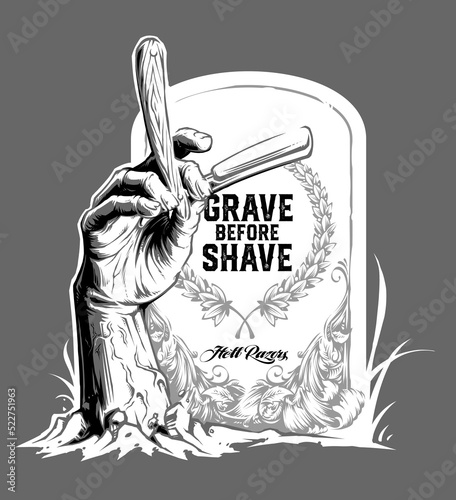 Dead Hand holding a Barber Straight Edge Razor