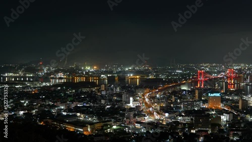 Wallpaper Mural 高塔山公園より望む福岡県北九州市の夜景のタイムラプス映像（フィックス） Torontodigital.ca