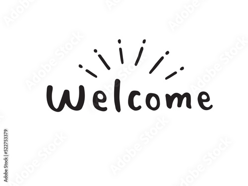 かわいい手描き文字のwelcome／手書き文字イラスト素材