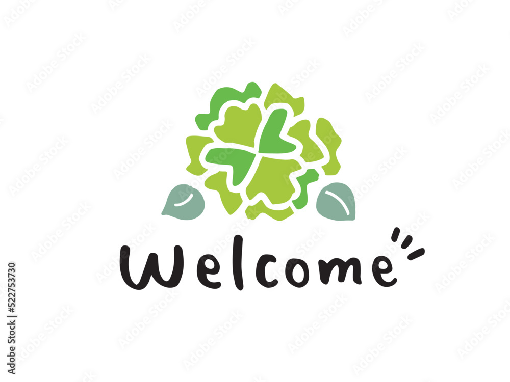 かわいいカーネーションとwelcomeの文字/手書き文字イラスト素材 かわいいカーネーションとwelcomeの文字/手書き文字イラスト素材