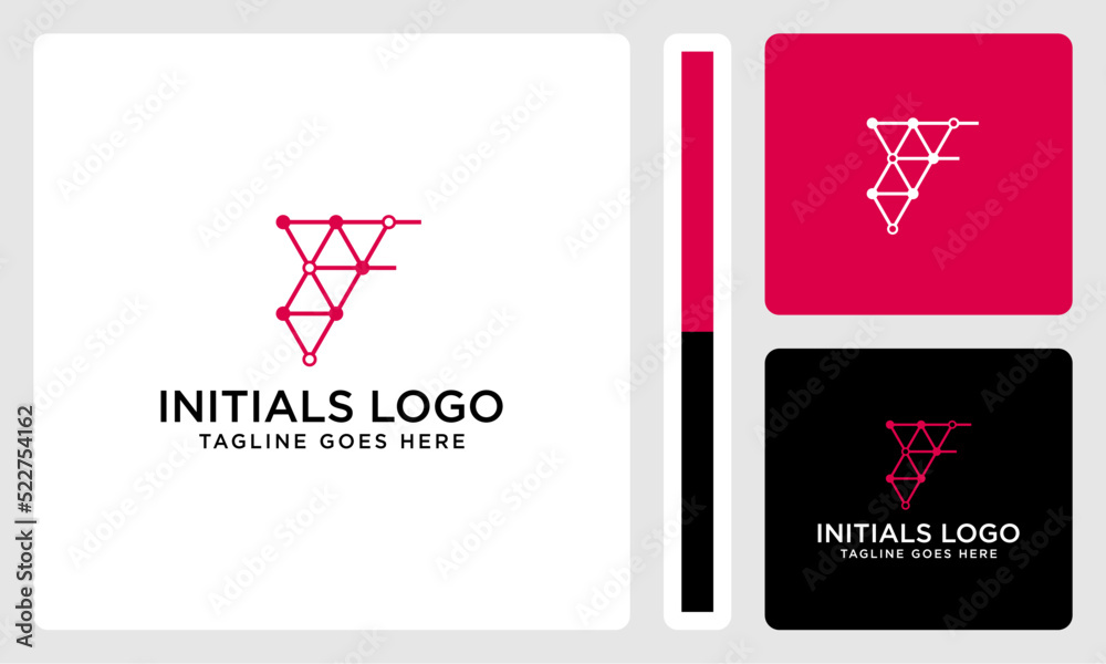 vector design logo outline initials T technology vector design logo outline initials T technology