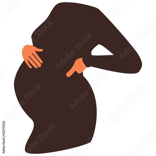 Pregnant woman. Concept vector illustration in minimal style. Abstract female portrait. Boho clipart. Stock vector illustration, EPS 10.