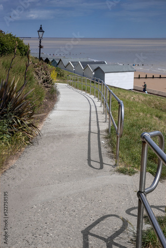 Stairs to the beach. Coast. Frinton on sea.. Northsea. England. Essex. UK. Great Brittain. photo