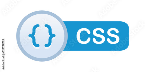 CSS icon, Cascading Style Sheets with label and keywords. For studios, colleges, agencies, coders, developers, and designers, and also for tutorials, education, coding, and learning.