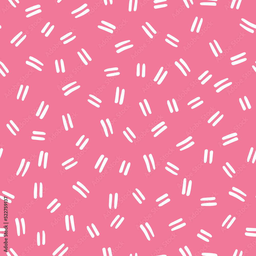White small lines seamless pattern with pink background. White small lines seamless pattern with pink background.
