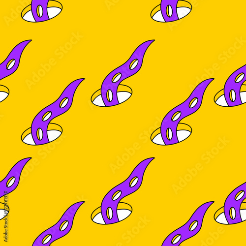 Psychedelic, trippy, hallucination seamless pattern. 1970 vibe pattern. Doodle seamless pattern. Psychedelic background