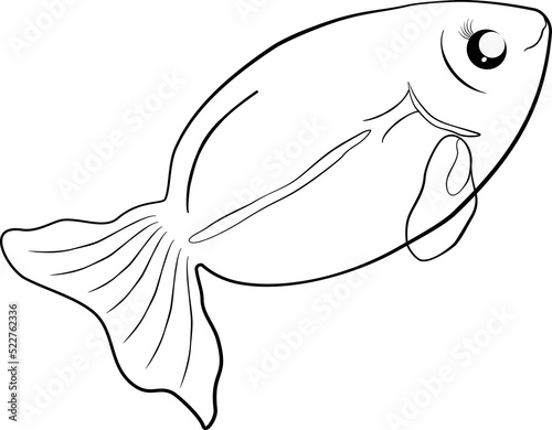 Doodle cartoon fish underwater sea icon element object decoration abstract background