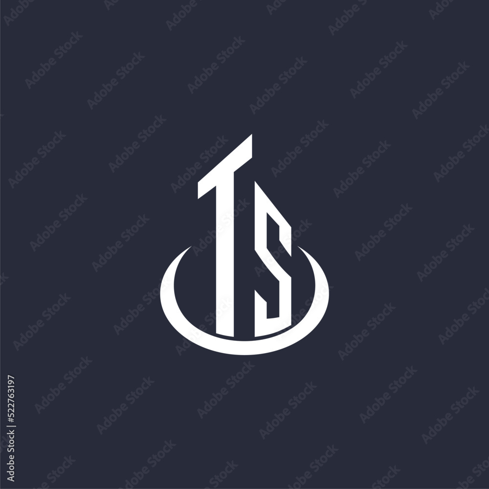 TS initial monogram building logo for real estate with creative circle ...
