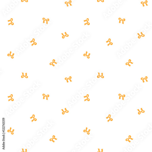 Seamless pattern with yellow small bows.