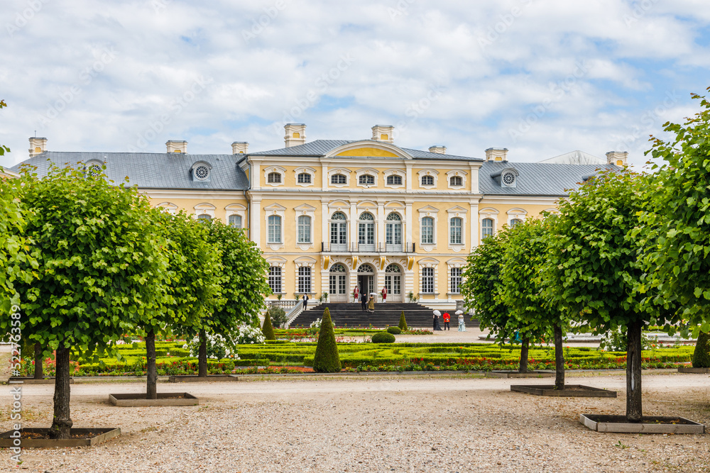 Rundale Palace. Palace made in baroque style. Pilsrundale, Latvia, 4 July 2022