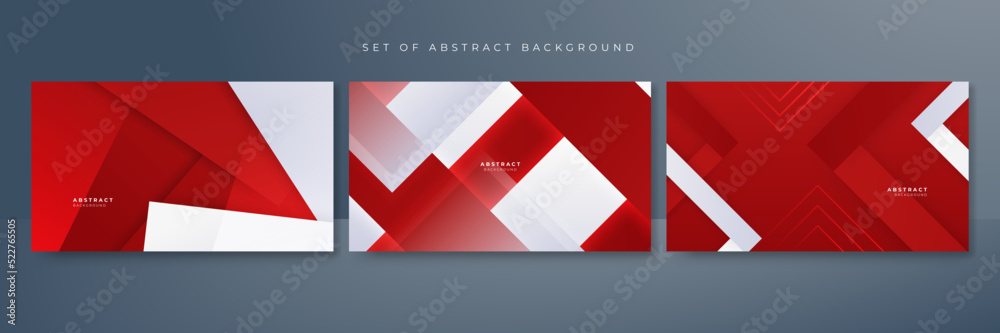 Modern red and white geometric shapes abstract background geometry shine and layer element vector for presentation design. Suit for business, corporate, institution, party, festive, seminar, and talks Modern red and white geometric shapes abstract background geometry shine and layer element vector for presentation design. Suit for business, corporate, institution, party, festive, seminar, and talks