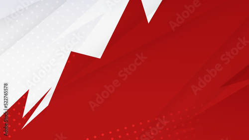 Modern red and white geometric shapes abstract background geometry shine and layer element vector for presentation design. Suit for business, corporate, institution, party, festive, seminar, and talks