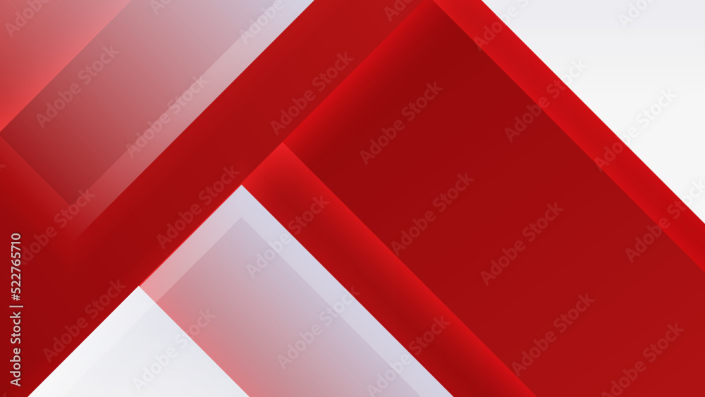 Modern red and white geometric shapes abstract background geometry shine and layer element vector for presentation design. Suit for business, corporate, institution, party, festive, seminar, and talks