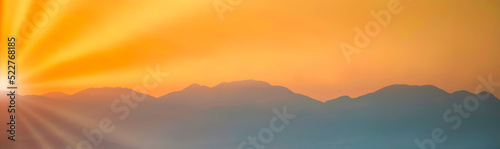 Mountains sunset panorama landscape with sunset sky