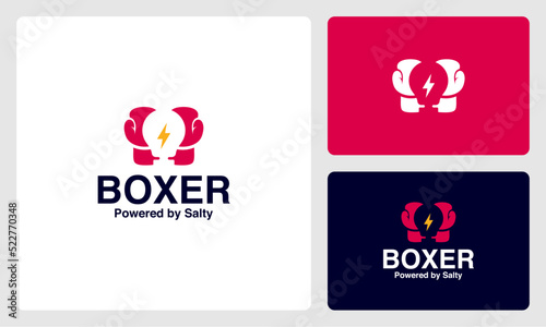 boxing and electric gloves logo vector