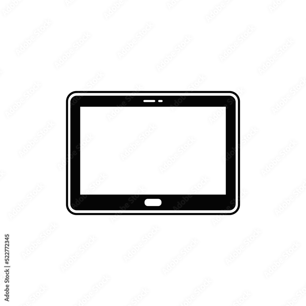 portable computer, internet tablet icon in black flat glyph, filled style isolated on white background portable computer, internet tablet icon in black flat glyph, filled style isolated on white background