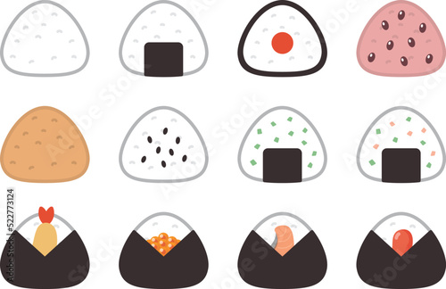 いろいろな種類のおにぎり