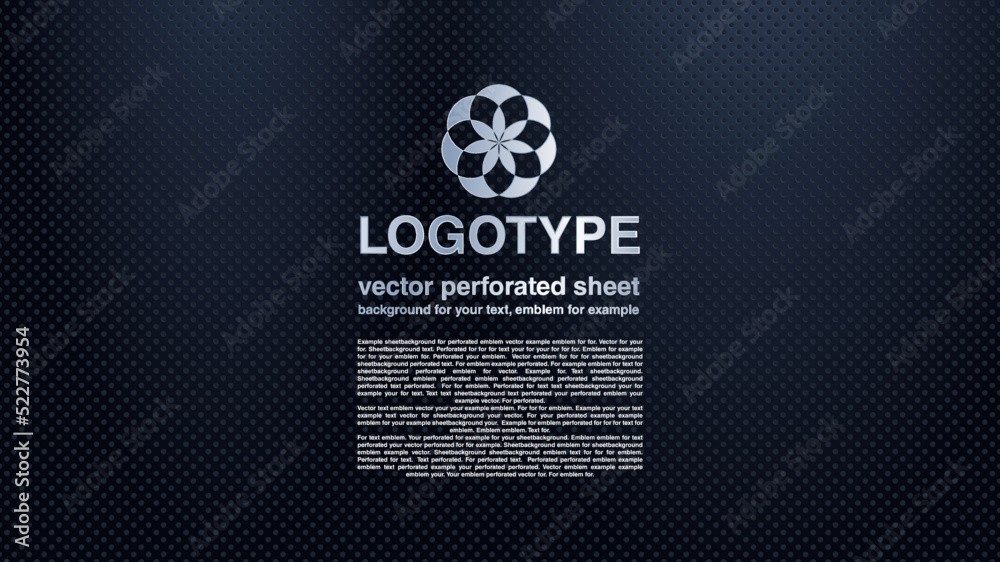 Vector perforated sheet, background for your projects, dark tone for