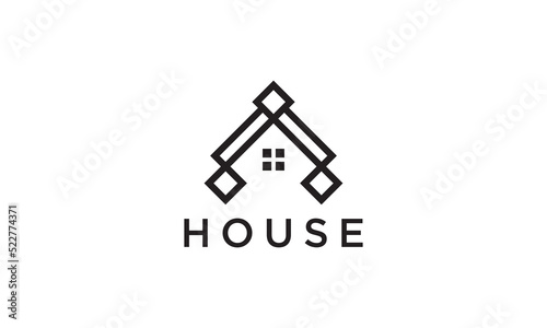 minimalist interior furniture home logo. perfect for property, real estate, business etc.