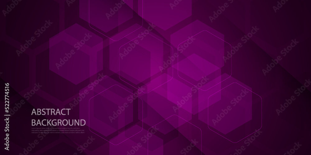 Obraz premium Landscape banner background for social media cover design in dark pink purple color, presentation background, tech banner.Eps10 vector