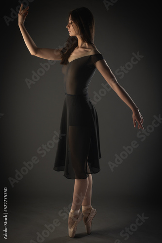 Standing on her pointe shoes