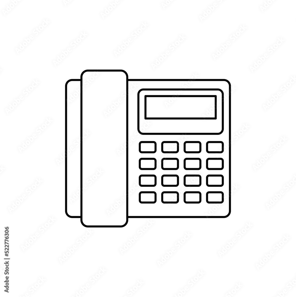 telephone icon in line style icon, isolated on white background telephone icon in line style icon, isolated on white background