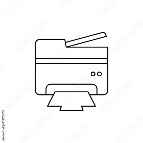 copier, fax, print, and scanner in a printer icon in line style icon, isolated on white background