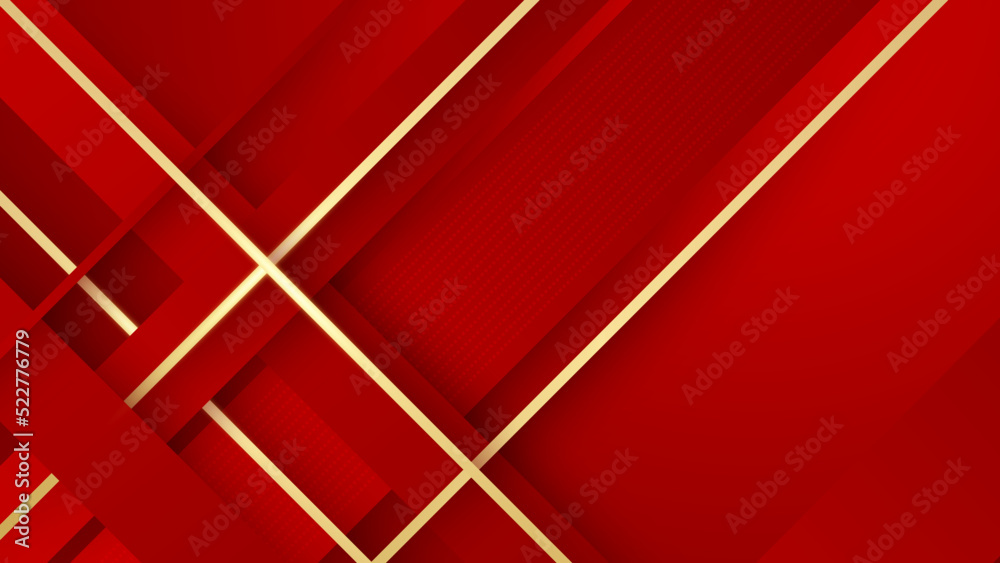 Fototapeta premium Abstract red and gold background