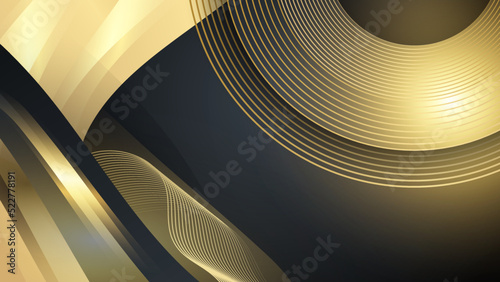 Abstract black and gold background © Roisa