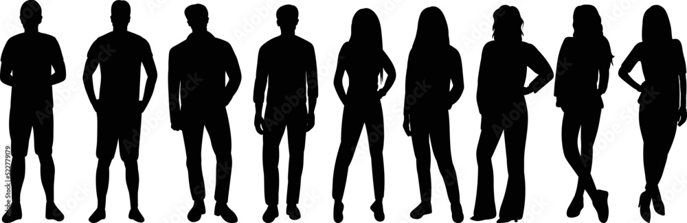 people silhouette on white background isolated, vector people silhouette on white background isolated, vector
