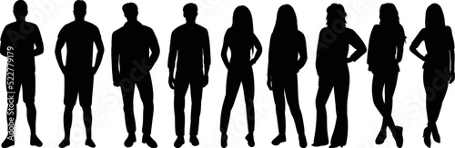 Wallpaper Mural people silhouette on white background isolated, vector Torontodigital.ca