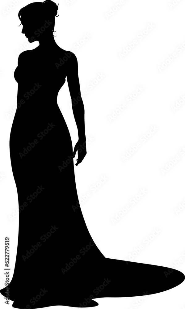 Bride Bridal Wedding Dress Silhouette Woman Design Bride Bridal Wedding Dress Silhouette Woman Design