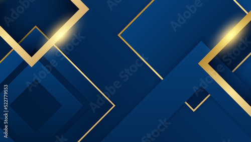 Golden lines on blue background
