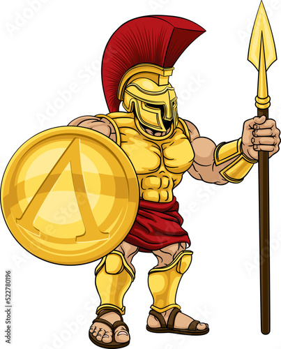 Spartan Warrior Roman Gladiator or Trojan Cartoon