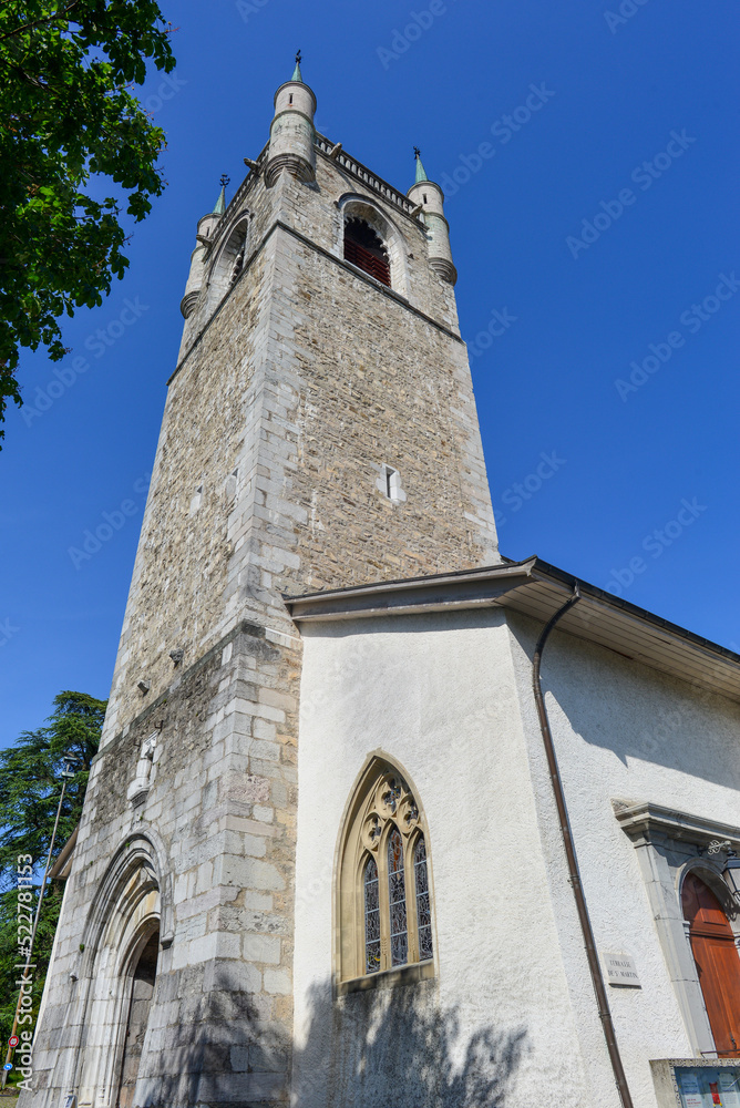 Fototapeta premium Kirche Sankt Martin von Vevey, Kanton Waadt (Schweiz)