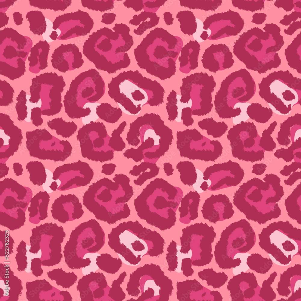 Leopard imitation seamless pink pattern. Vector illustration