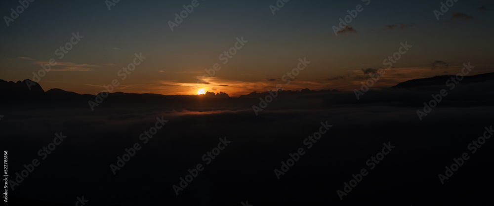 sunset over the mountains