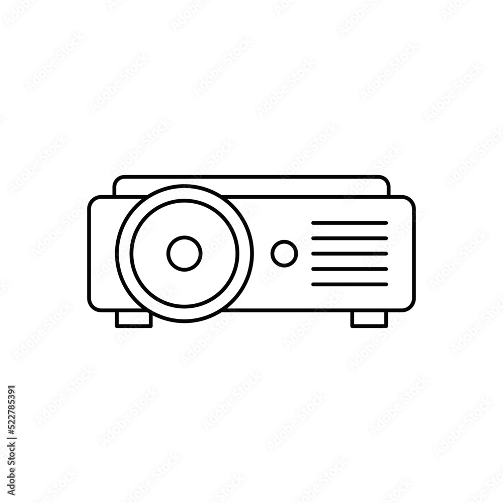 projector icon in line style icon, isolated on white background projector icon in line style icon, isolated on white background