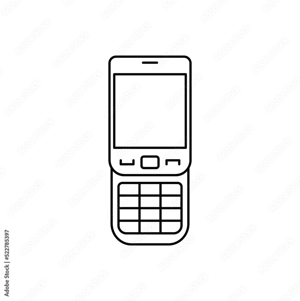 sliding telephone icon in line style icon, isolated on white background sliding telephone icon in line style icon, isolated on white background