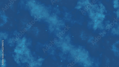 Artistic hand painted multi layered dark blue background. dark blue nebula sparkle light star universe in outer space horizontal galaxy on space. navy blue watercolor and paper texture. wash aqua