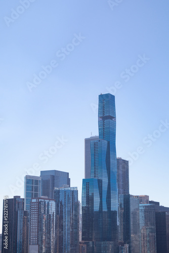 Modern Glass Skyscrapers in the Chicago Skyline