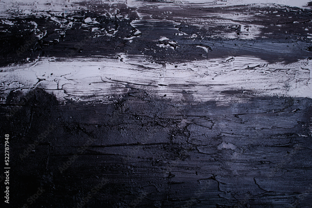 Fototapeta premium Abstract black and white painting, acrylic